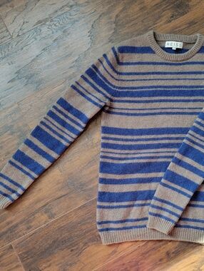 gorgeous REISS cashmere wool striped crewneck sweater pullover unisex